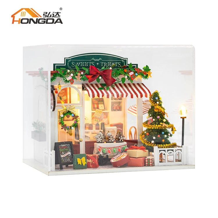Christmas Dollhouse With Dust Cover