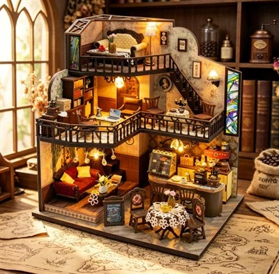 Kit Rumah Boneka Diy Tema Kopi